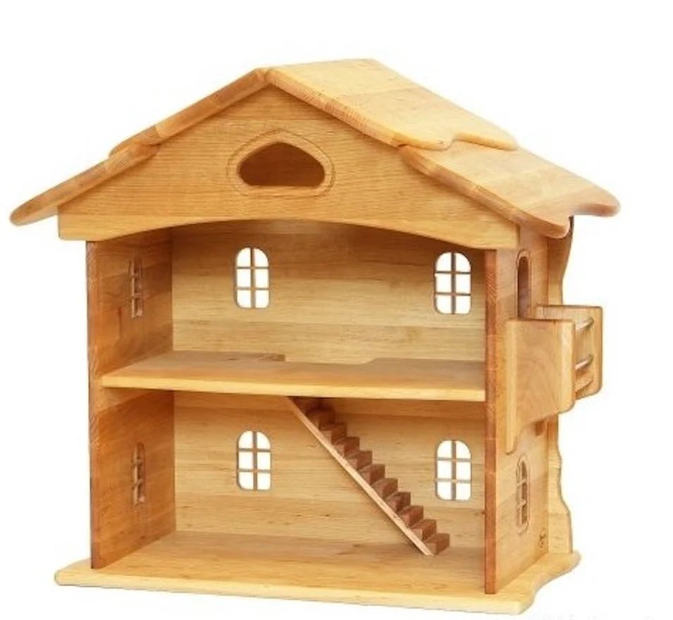 Drewart Lilla s Dollhouse with Natural Roof Furniture