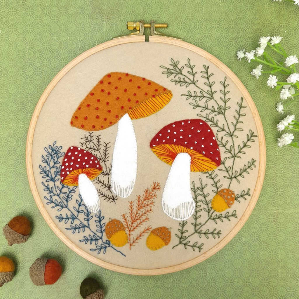 Toadstool Appliqué Hoop Craft Kit