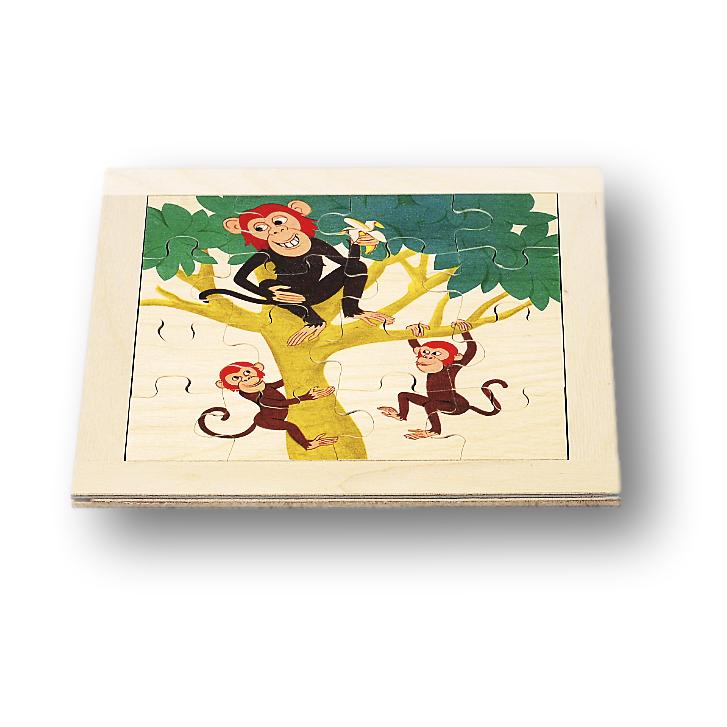 Atelier Fischer Atelier Fischer Wooden Jigsaw Puzzle - Monkey (16 pcs) - blueottertoys - AF60302