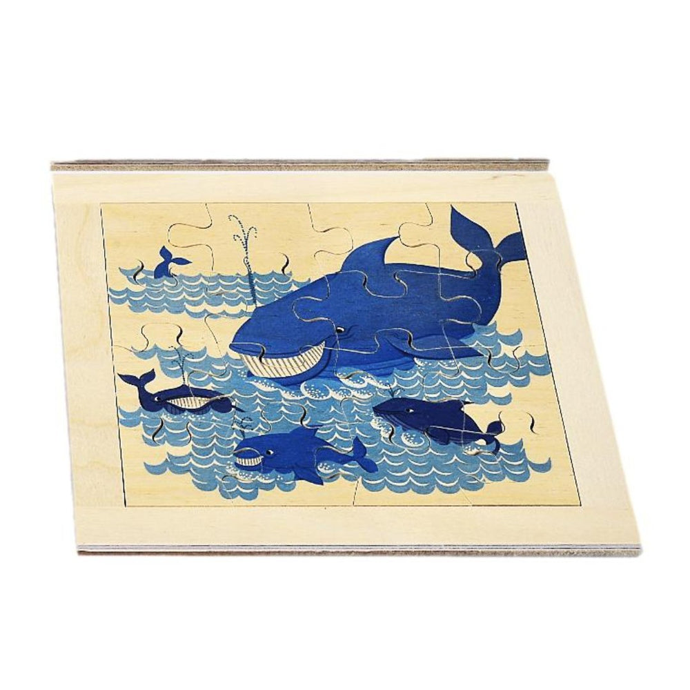 Atelier Fischer Atelier Fischer Wooden Jigsaw Puzzle - Whale (16 pcs) - blueottertoys - AF60306