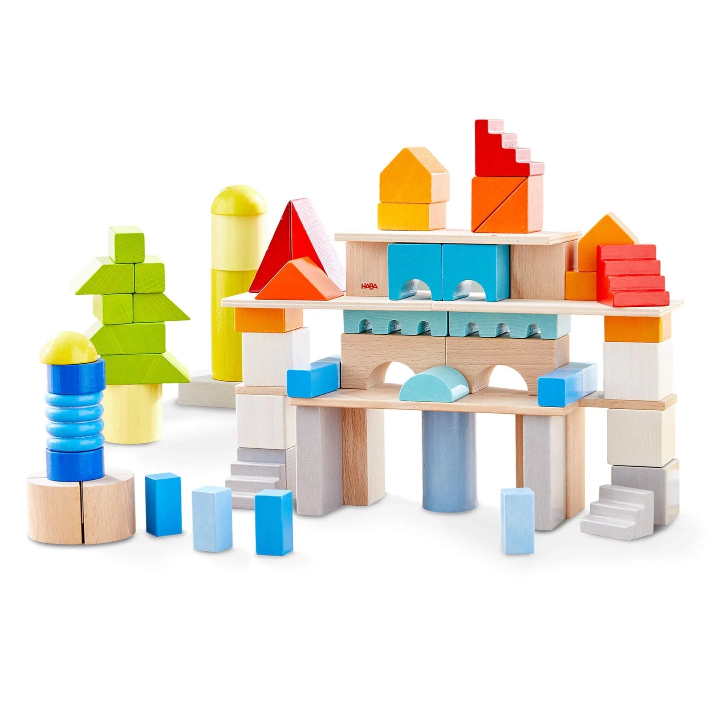 haba colorful wooden blocks 85 pcs