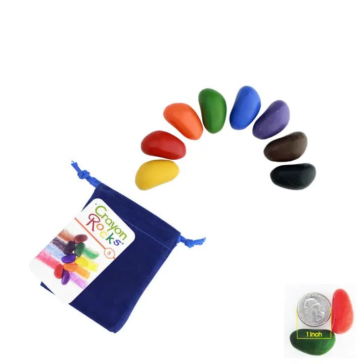 blueottertoys Crayon Rocks 8 Colors in Blue Bag - blueottertoys - CR8BV