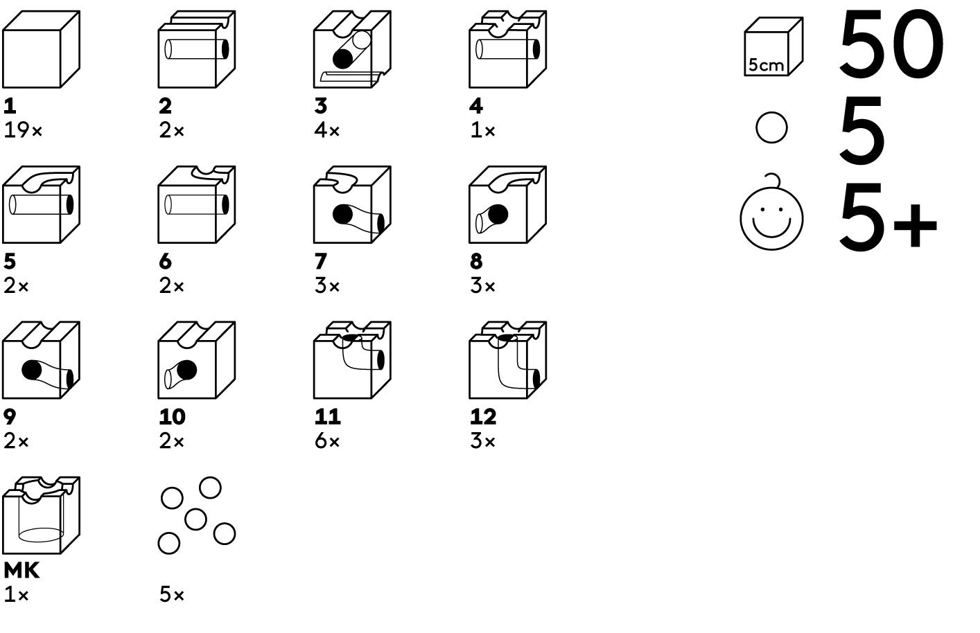 
                  
                    Cuboro Standard 50 pcs ball run blocks
                  
                