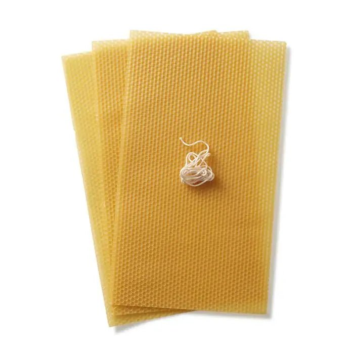 Dipam Beeswax Honeycomb Sheets - 3 sheets w/ wick