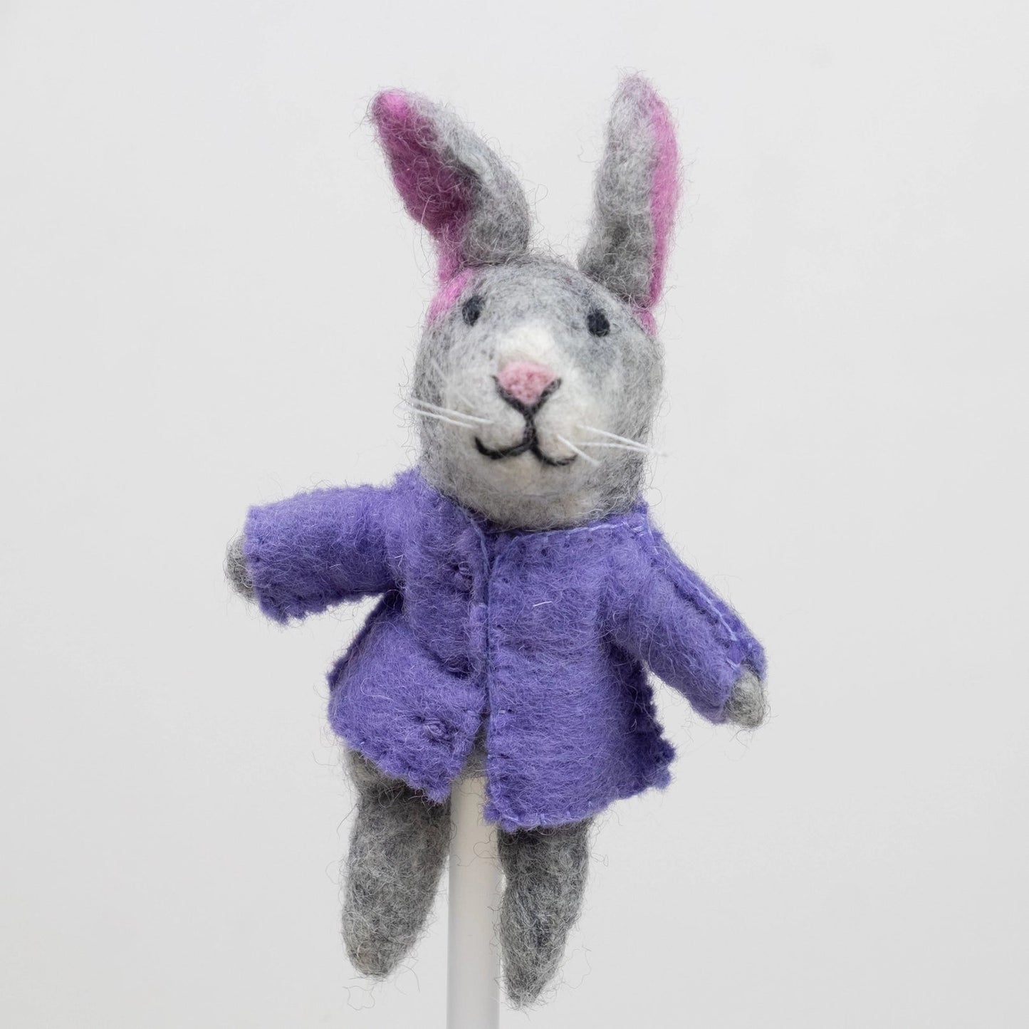 
                  
                    Purple felt bunny rabbit finger puppet from the winding road
                  
                