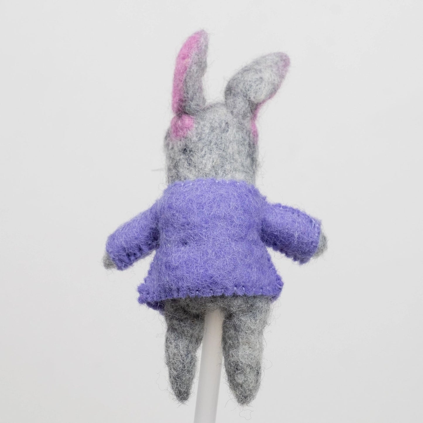 
                  
                    Backside of purple felt bunny rabbit finger puppet from the winding road
                  
                