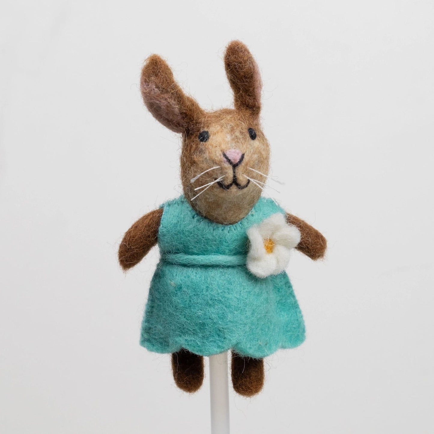 
                  
                    Teal felt bunny rabbit finger puppet from the winding road
                  
                