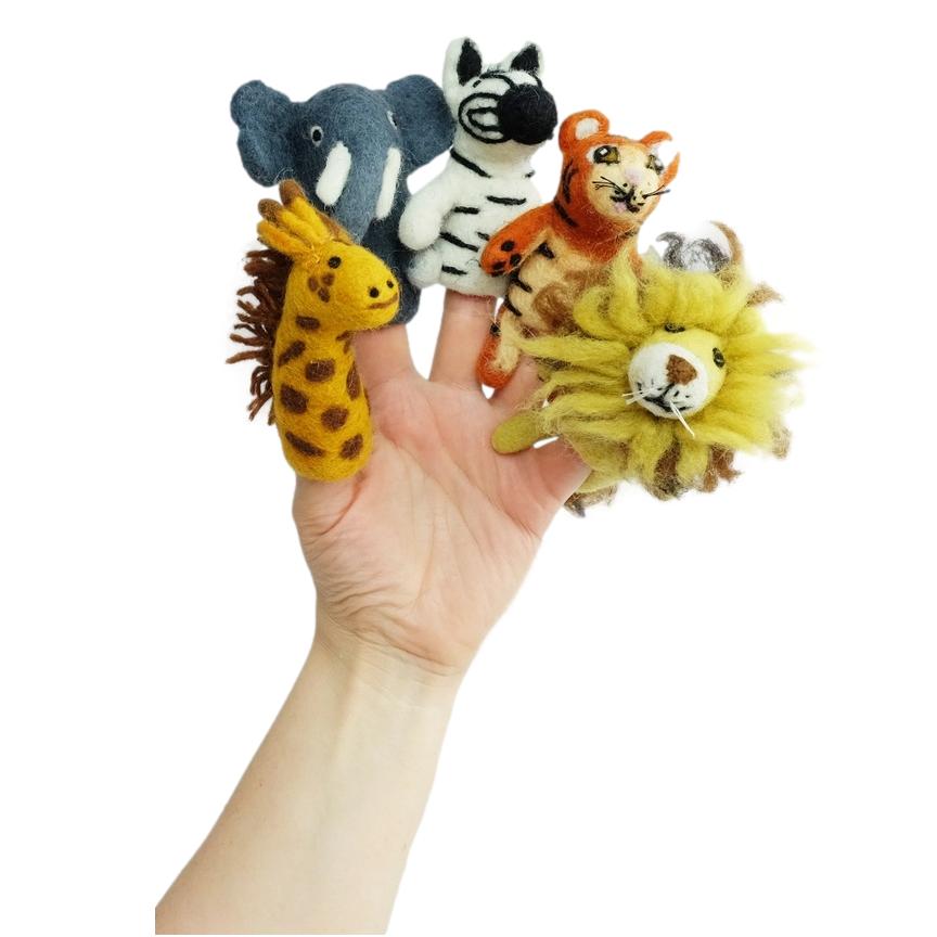 Winding Road Jungle Finger Puppets on Hand