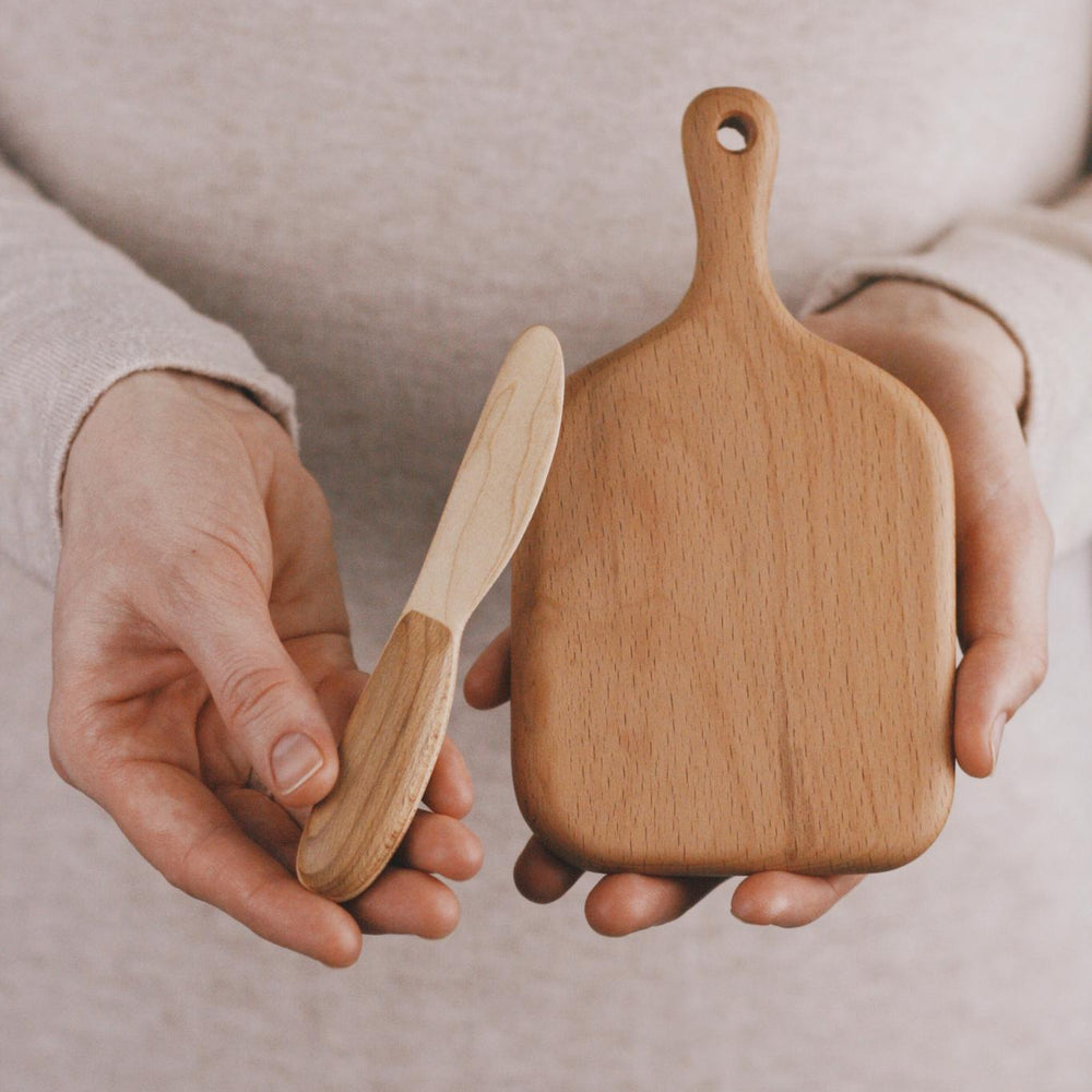 
                  
                    Handcrafted Toys Handmade Wooden Cutting Board and Wooden Knife - blueottertoys - TPBWK
                  
                