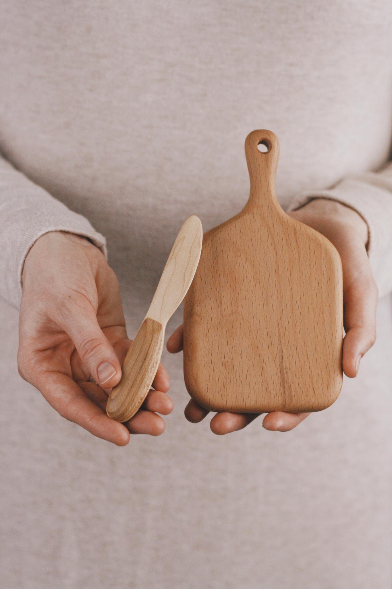 
                  
                    Handcrafted Toys Handmade Wooden Cutting Board and Wooden Knife - blueottertoys - TPBWK
                  
                