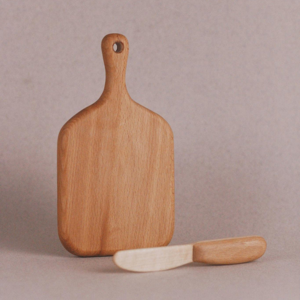 Handcrafted Toys Handmade Wooden Cutting Board and Wooden Knife - blueottertoys - TPBWK