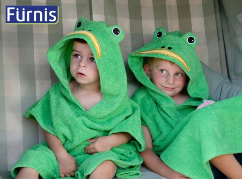 
                  
                    Furnis Organic Cotton Bath Poncho - Frog - blueottertoys-FS0651
                  
                