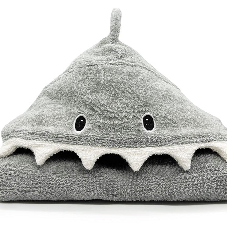 Furnis Organic Cotton Bath Poncho - Shark - blueottertoys-FS0694