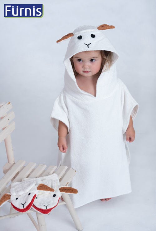 Furnis Organic Cotton Bath Poncho - Sheep - blueottertoys-FS0470