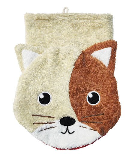 Organic Cotton Cat Washcloth Puppet