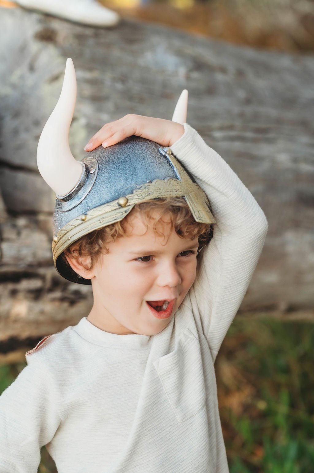 Holzspielerei Viking Helmet with Horns - blueottertoys - HZ73593