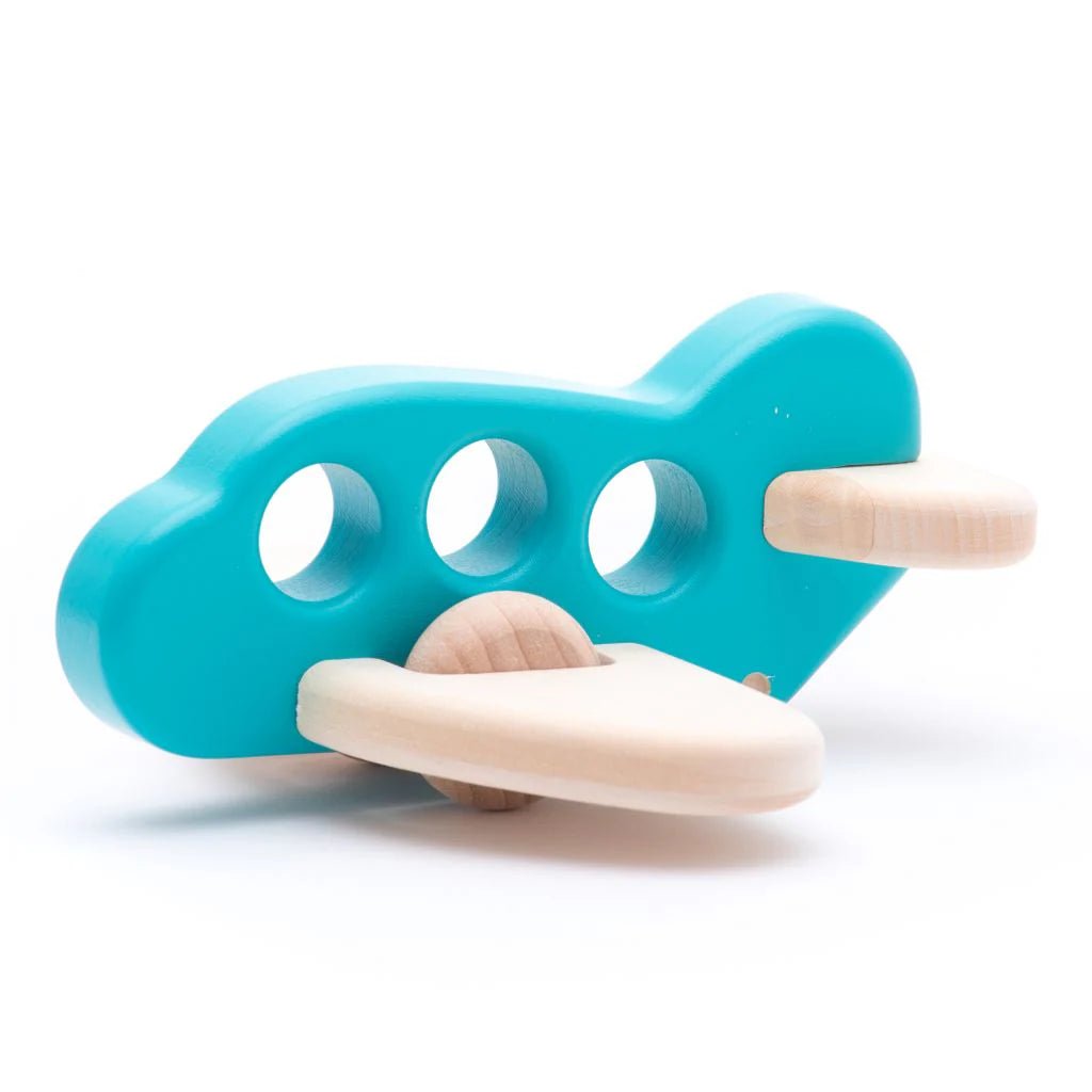 Bajo Wooden Airplane by Bajo - Teal - blueottertoys - BJ41910T