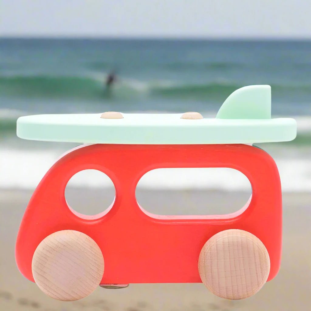 Bajo Wooden Camper with Surf Board by Bajo - blueottertoys - BJ46490