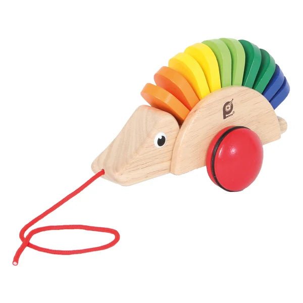 wooden pull along toy by pin toys