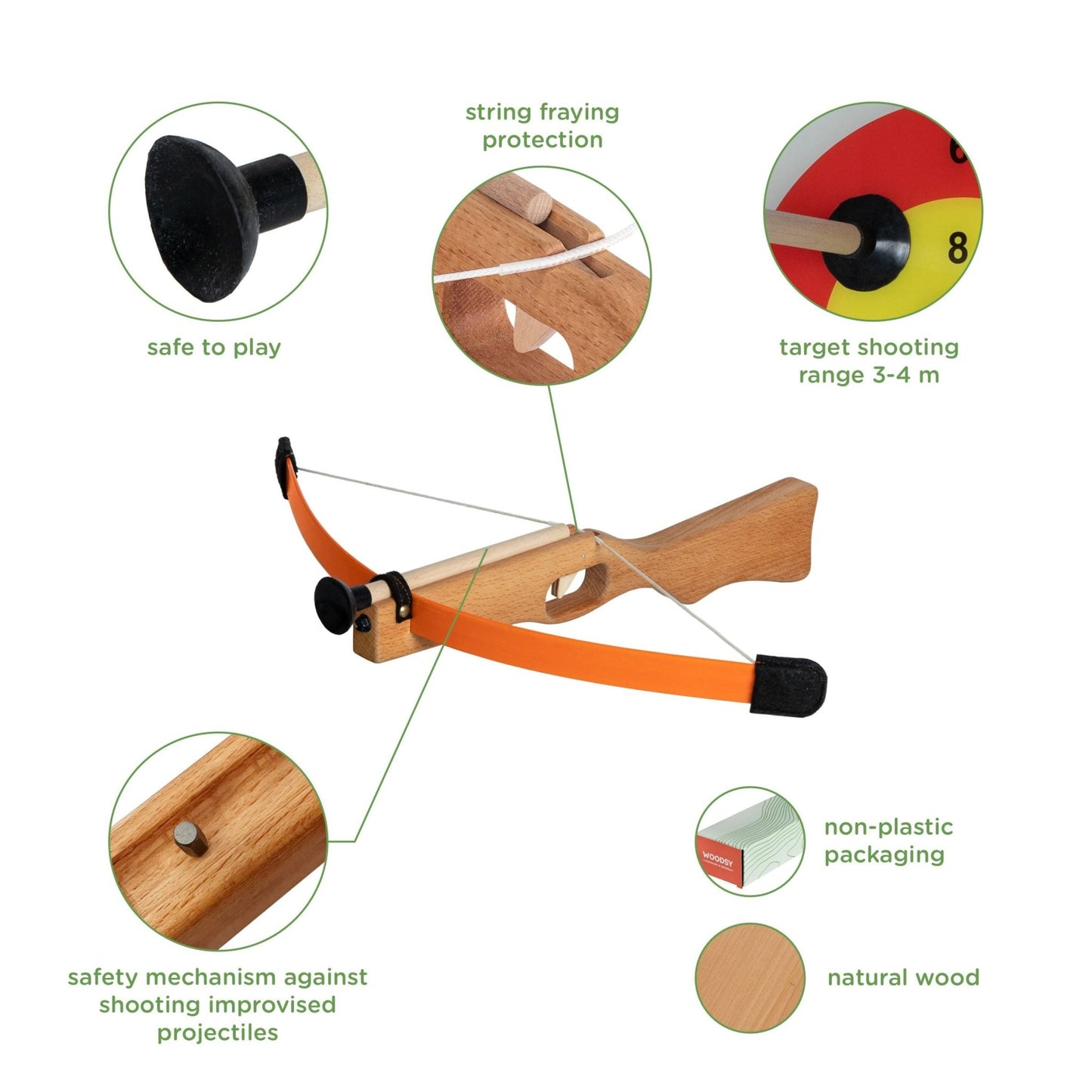 
                  
                    Woodsy Woodsy Children's Crossbow with 3 Bolts, Quiver and Target - blueottertoys - WD0708
                  
                