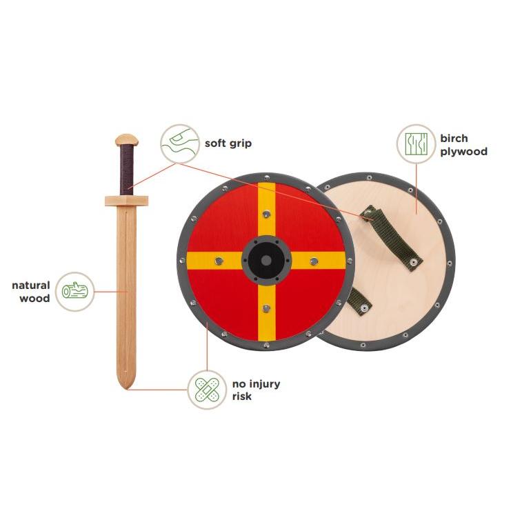 
                  
                    Woodsy Woodsy Small Double Edged Sword with Round Shield - blueottertoys-WD0704
                  
                