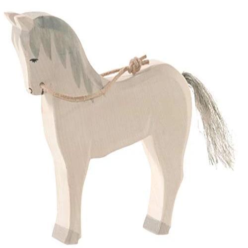 Ostheimer Ostheimer Wooden Horse, White - blueottertoys-MV11116