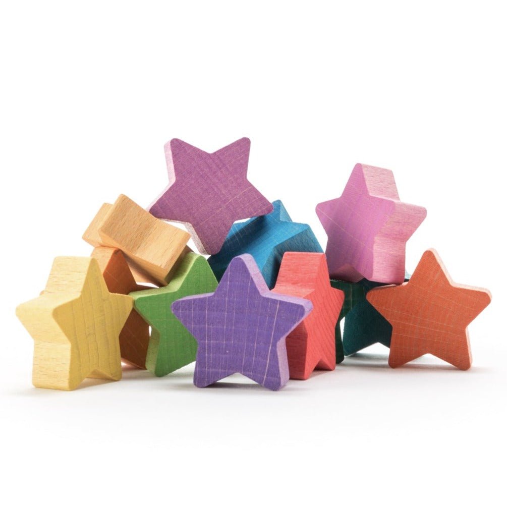 Ocamora Ocamora - Wooden Stars (Rainbow - 12 pcs) - blueottertoys-OC-ES1201