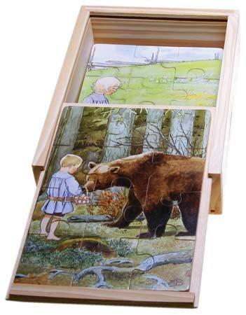 Elsa Beskow Elsa Beskow Wooden Puzzle in Box - blueottertoys-HM3209