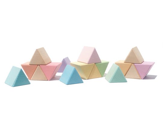 
                  
                    Ocamora Ocamora - Wooden Prism Triangle Blocks - Pastel (16 pcs) - blueottertoys-OC-PT1220
                  
                