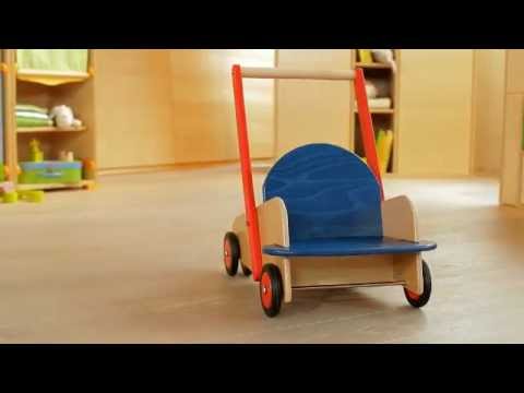 Haba Wooden Walker Wagon Walker blueottertoys