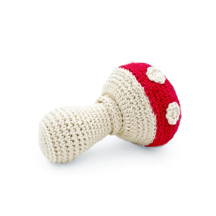 Myum Myum Organic Cotton - Amanita Mushroom Rattle - blueottertoys-MY-NAT-MUS-A