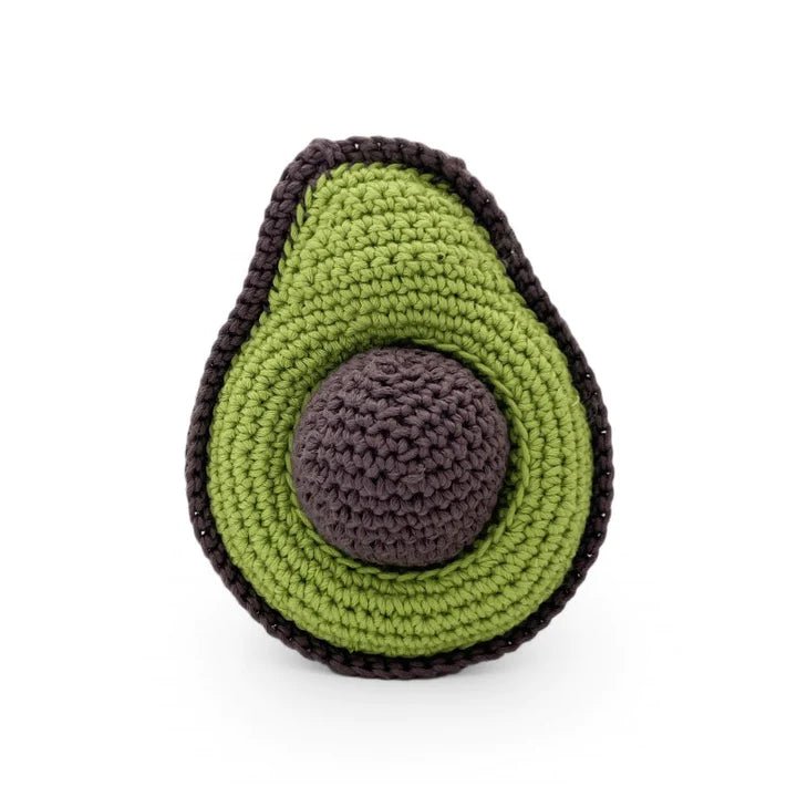 Myum Myum Organic Cotton - Avocado Rattle - blueottertoys-MY-NAT-AVO