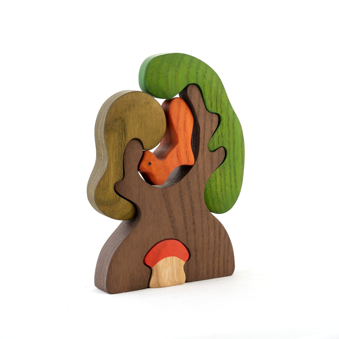 
                  
                    Handmade Wooden Puzzle - Tree with Squirrel and Mushroom - blueottertoys-PB-WTS
                  
                